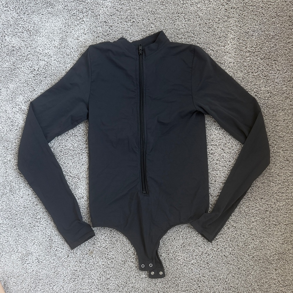 SKIMS Black Long Sleeve Bodysuit